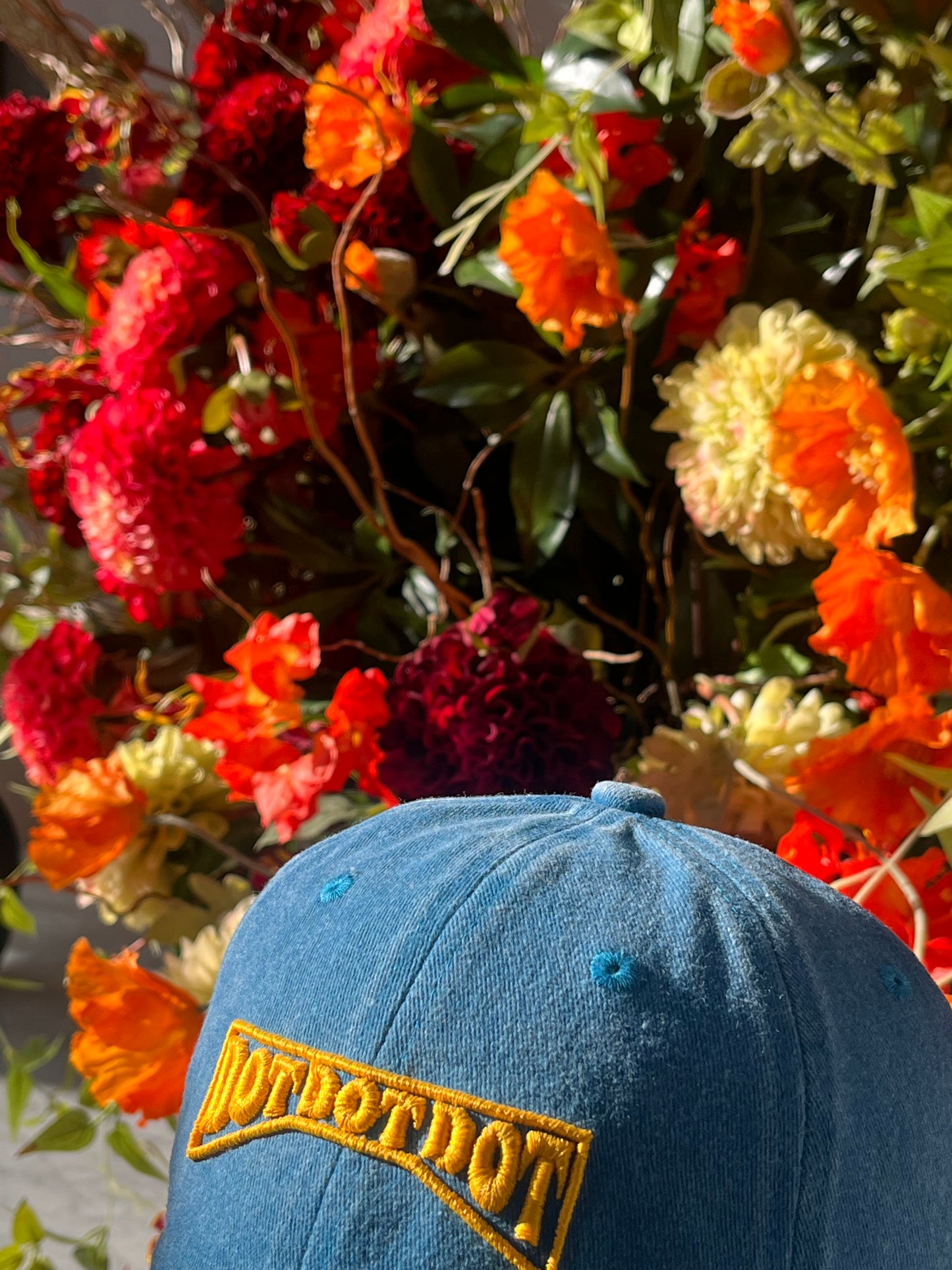 Denim-Gold Cap
