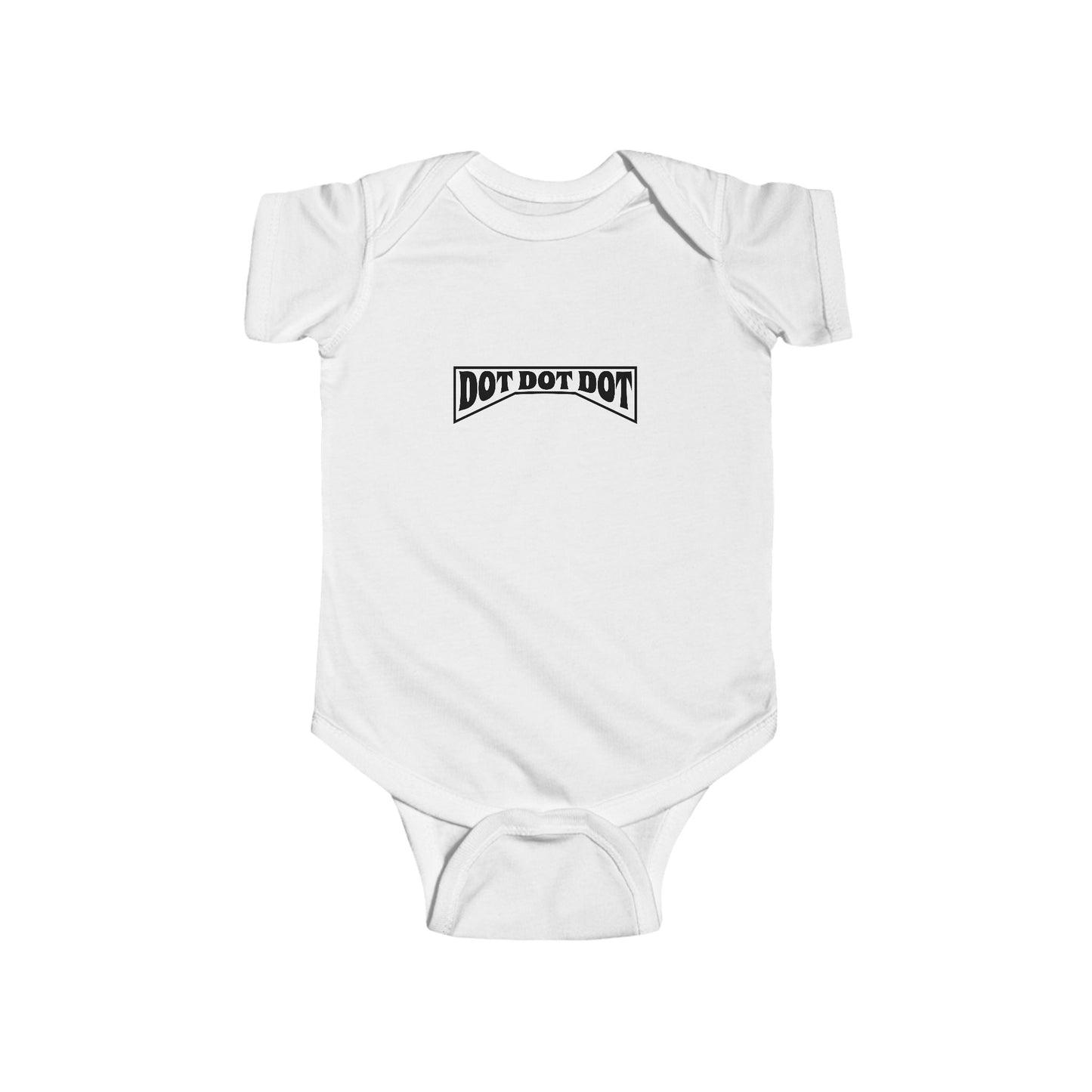 Baby Bodysuit Emblem Front Centered with Iconic 3 Dots on Back