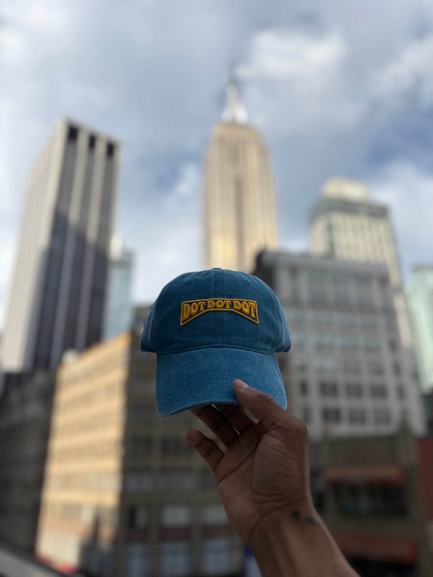 Denim-Gold Cap