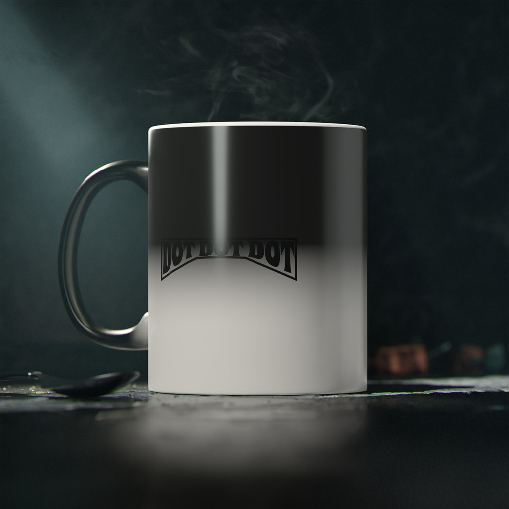 Magic DOT Mug — Black Handle Heat-Activated Coffee Mug with Retro “DON'T” Typography