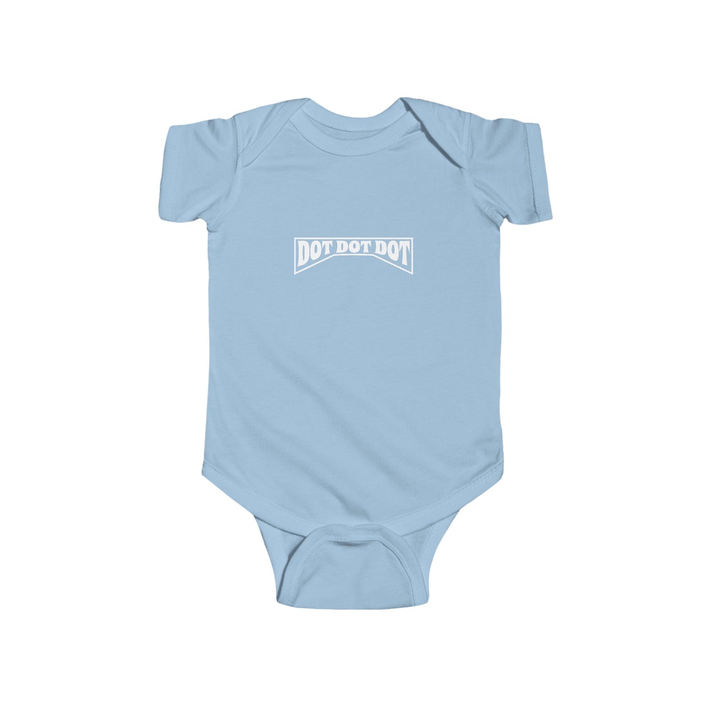 Baby Bodysuit Emblem Front Centered with Iconic 3 Dots on Back
