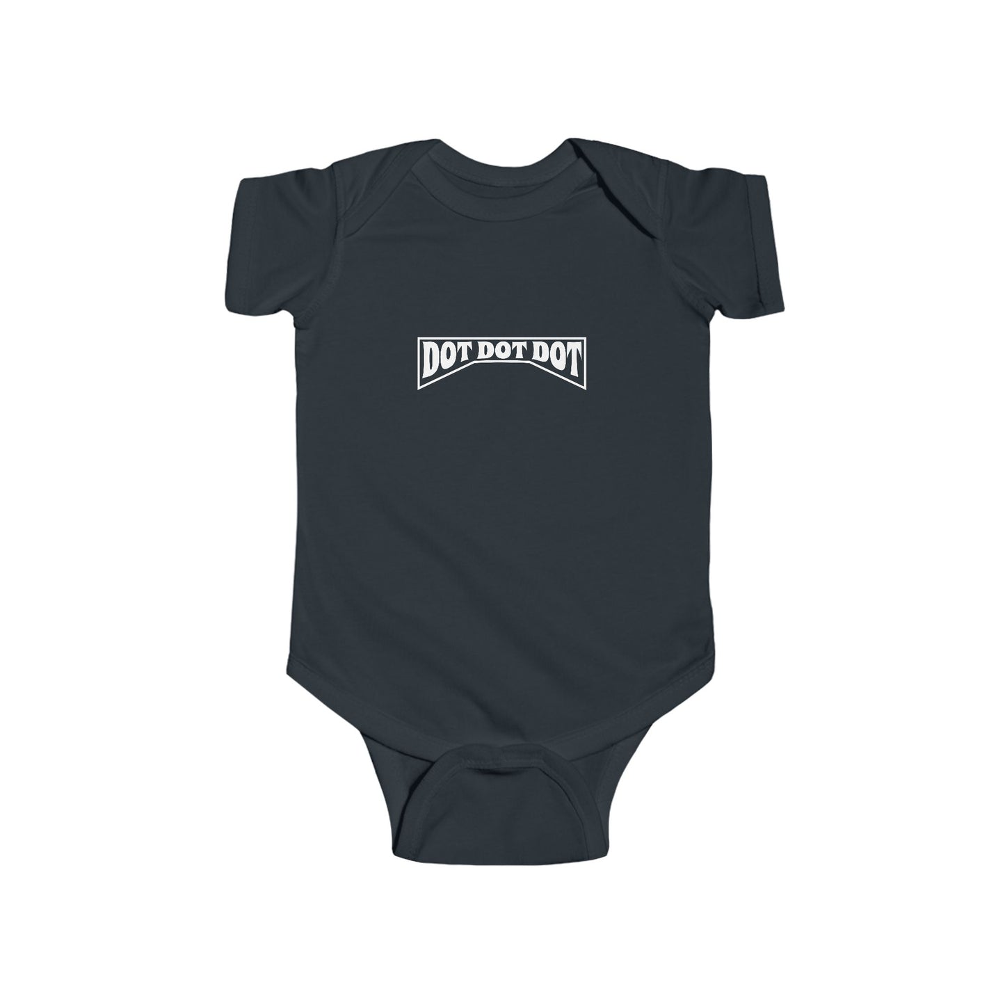 Baby Bodysuit Emblem Front Centered with Iconic 3 Dots on Back