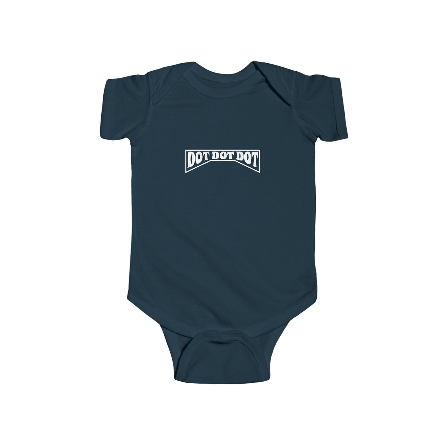 Baby Bodysuit Emblem Front Centered with Iconic 3 Dots on Back