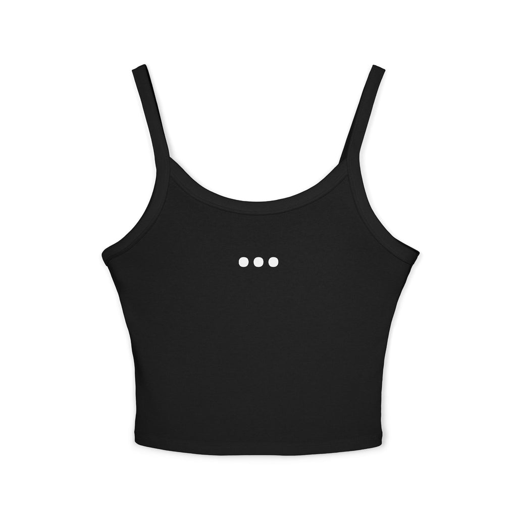 574 Minimalist White Spaghetti Strap Tank Top — Vintage Number Graphic