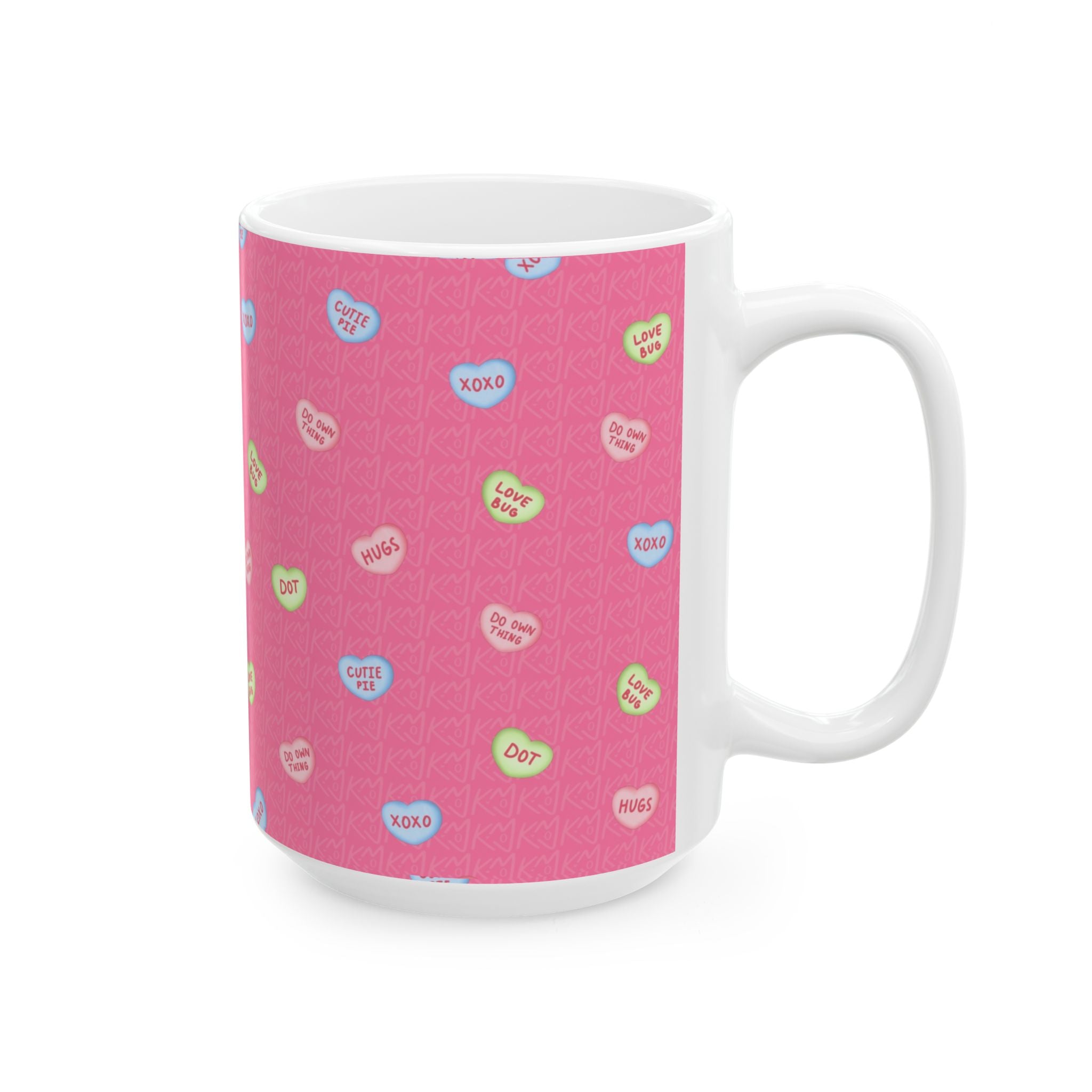 DOT Hart Pattern Ceramic Mug - DOT Valentine's Candy Hearts (11oz & 15oz)
