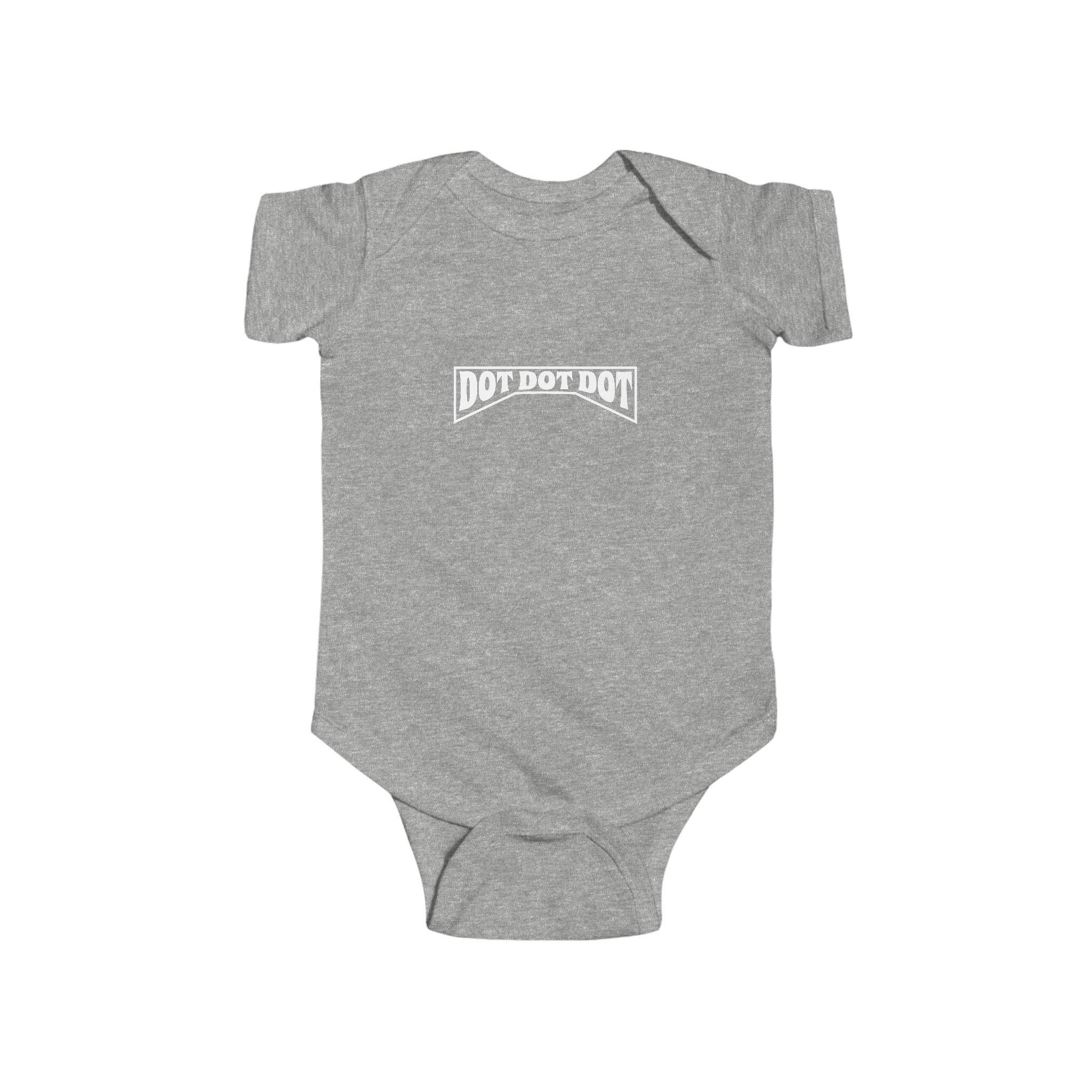 Baby Bodysuit Emblem Front Centered with Iconic 3 Dots on Back