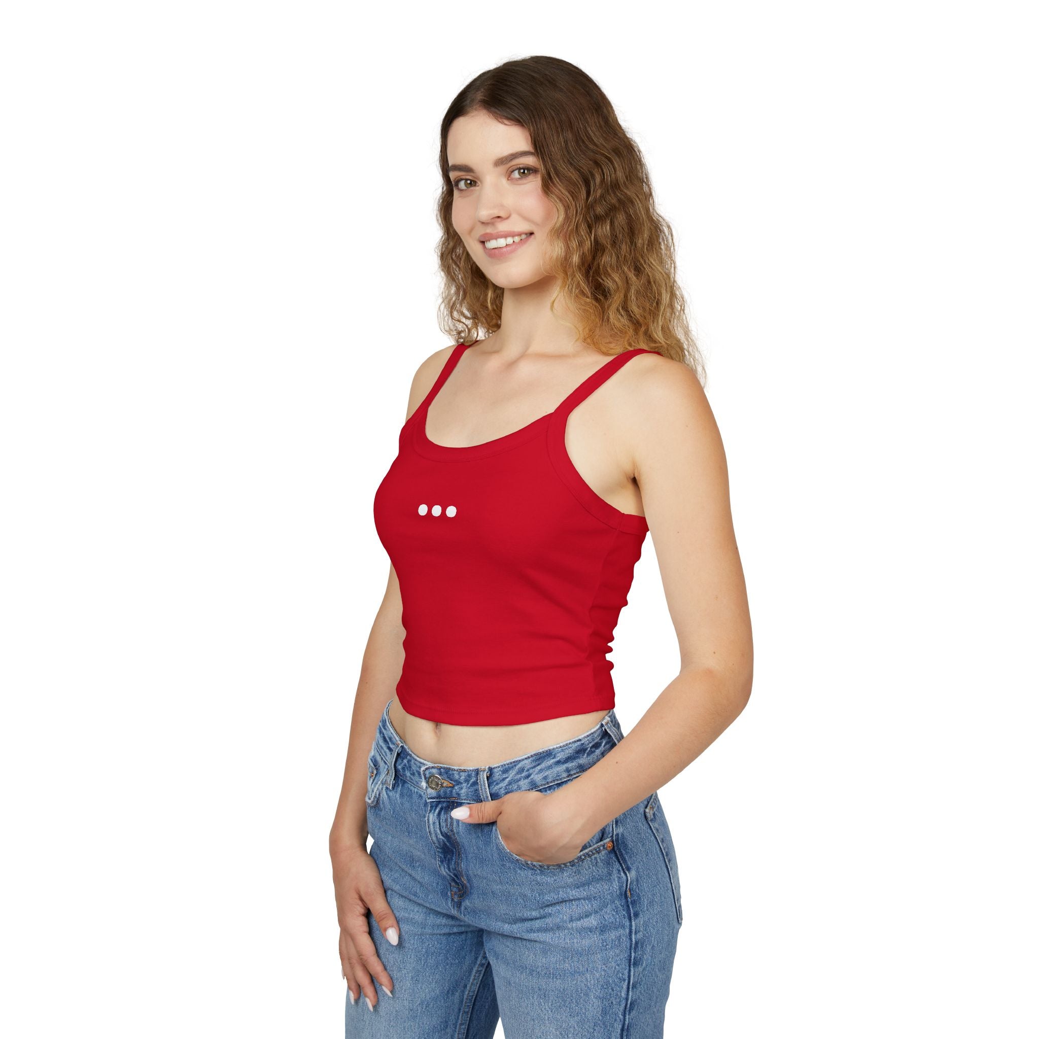 574 Minimalist White Spaghetti Strap Tank Top — Vintage Number Graphic