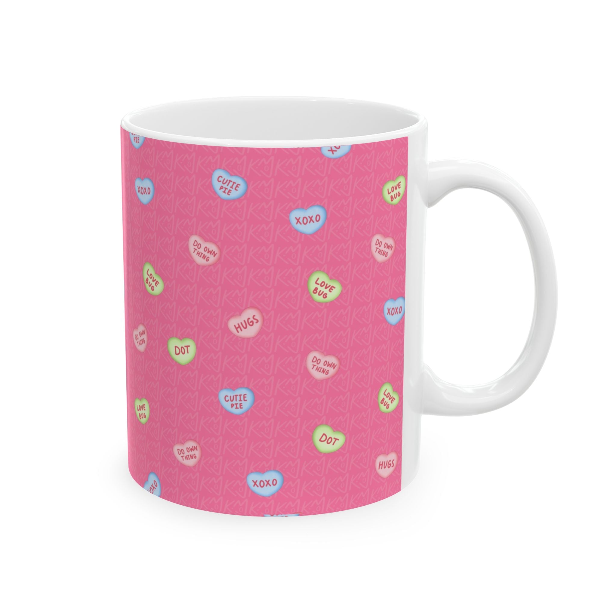 DOT Hart Pattern Ceramic Mug - DOT Valentine's Candy Hearts (11oz & 15oz)